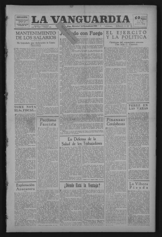 Novembre 1933 - La Vanguardia