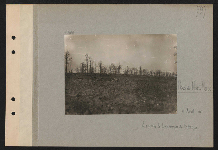 Bois de Mort-Mare. Vue prise le lendemain de l'attaque