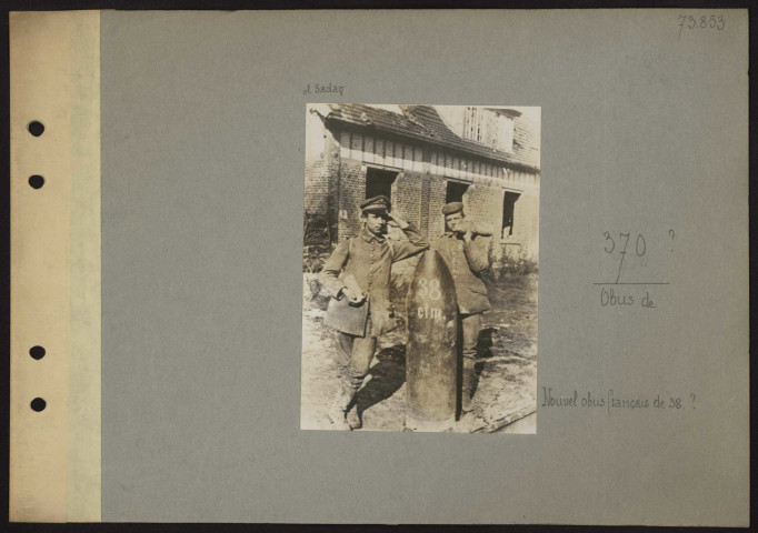 S.l. Obus de 370 ? Nouvel obus français de 38 ?