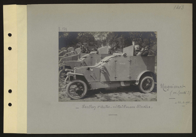 Magnicourt (-en-Comté ?). Section d'autos-mitrailleuses blindées