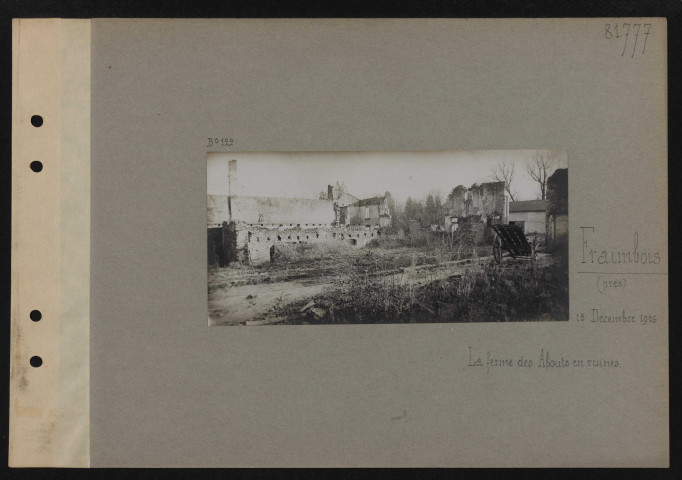Frambois (près). La ferme des Abouts en ruines
