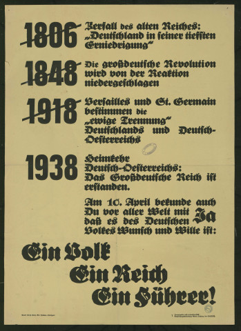 Ein Volk, ein Reich, ein Führer !
