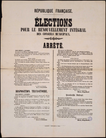 Élections pour le renouvellement intégral des conseils municipaux