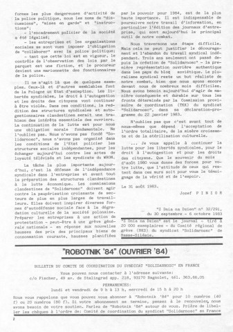 Robotnik'84 (1984 ; n°1 (11))  Autre titre : Ouvrier'84