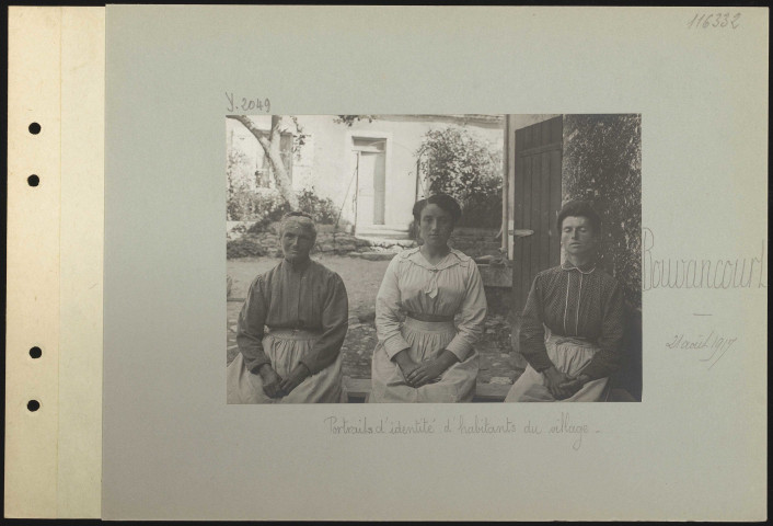 Bouvancourt. Portraits d'identité d'habitants du village