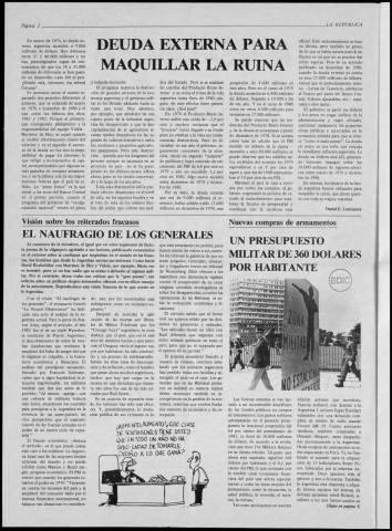 La República n° 23, febrero de 1983. Sous-Titre : Vocero de la democracia argentina en el exilio. Organo de la oficina internacional de exiliados del radicalismo argentino