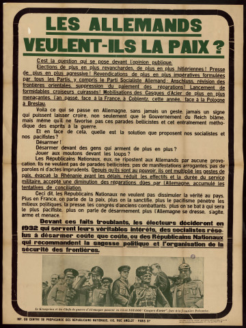 Les Allemands veulent-ils la paix?