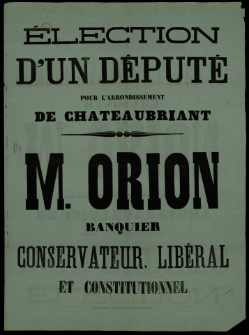 Arrondissement de Châteaubriant : M. Orion