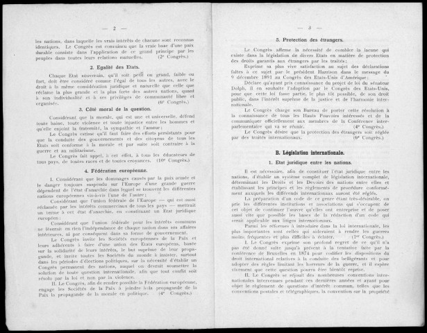 Bureau international de la paix. Résolutions textuelles des onze congrès universels de la paix tenus de 1889 à 1902