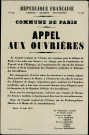 N°342. Appel aux ouvrières Comité central de l'union des femmes pour la défense de Paris