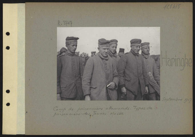Haringhe. Camp de prisonniers allemands. Types de prisonniers des jeunes classes