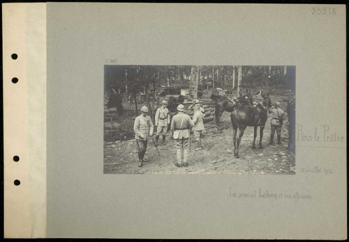 Bois le Prêtre. Le général Lebocq et ses officiers
