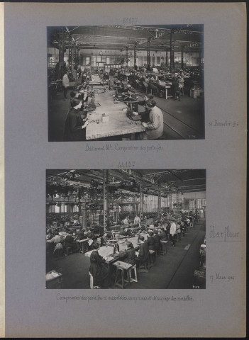 Harfleur. Bâtiment M3. Lots d'obus de 105 mm prêts pour le contrôle