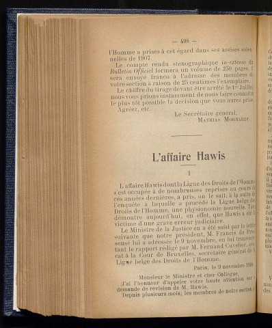 Juin 1907 - Bulletin officiel de la Ligue des Droits de l'Homme