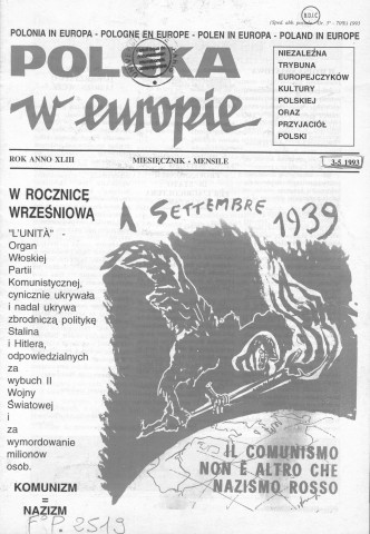 Polska w Europie (1993 ; n°3-5)  Sous-Titre : Niezalezna trybuna Europejczykow kultury polskiej oraz przyjaciol Polski  Autre titre : La Pologne en Europe