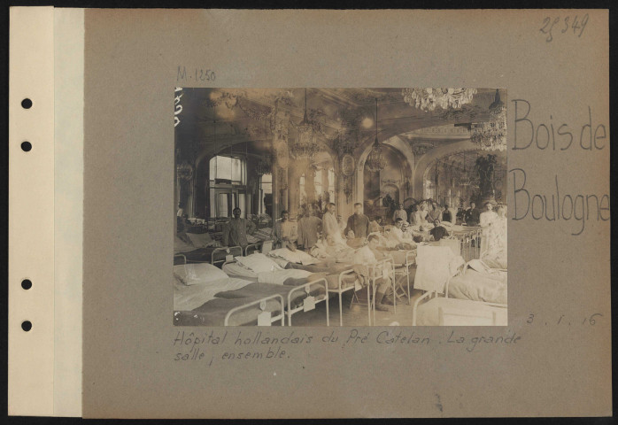 Bois de Boulogne. Hôpital hollandais du Pré Catelan. La grande salle ; ensemble