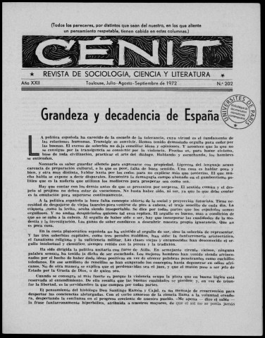 Cénit (1972 ; n° 201 - 203). Sous-Titre : Revista de sociología, ciencia y literatura