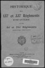 Historique du 84ème régiment d'infanterie territoriale, du 284ème régiment d'infanterie territoriale, du 137ème régiment d'infanterie, du 337ème régiment d'infanterie