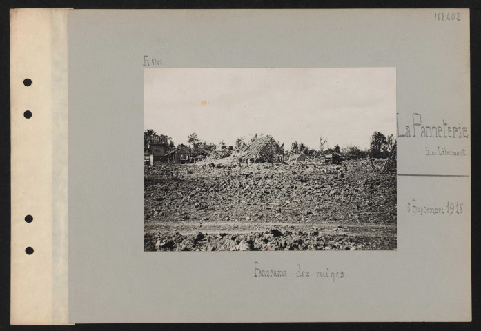 La Panneterie (sud de Libermont). Panorama des ruines