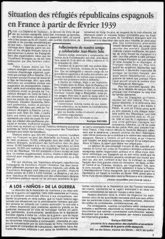 Monument du souvenir de Prayols (1994 : n° 22-24). Sous-Titre : organe de la Confédération d'Amicales Départementales d'Anciens Guerilleros Espagnols en France (F.F.I.)