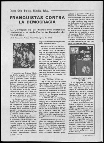 El socialista (1977 : n° 91). Sous-Titre : fundador Pablo Iglesis. Organo del Partido socialista obrero español y portavoz de la U.G.T.