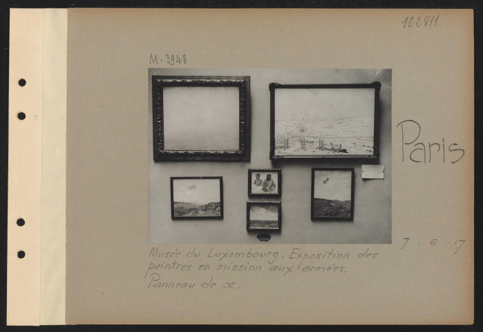 Paris. Musée du Luxembourg. Exposition des peintres en mission aux armées. Panneau de x