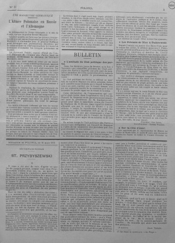 Polonia : revue hebdomadaire, année 1918