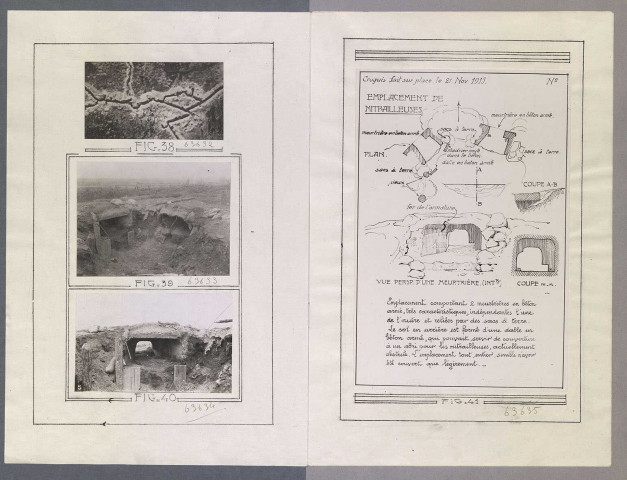 Fascicule n°3. Planche VI. Emplacements de mitrailleuses. Figure 39
