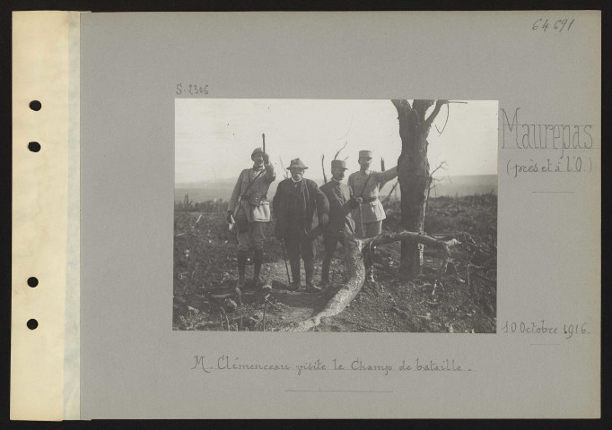 Maurepas (près et à l'ouest). Monsieur Clémenceau visite le champ de bataille