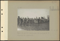 Haillainville. Revue du 166e régiment d'infanterie américaine. La musique et les drapeaux du régiment