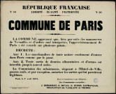 N°50. La commune apprenant l'approvisionnement de Paris a été retardé Décrète