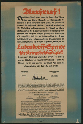 Ludendorff-Spende für Kriegsbeschädigte !