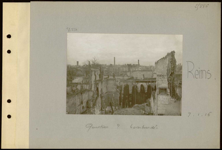 Reims. Quartier ? bombardé