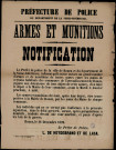 Armes et munitions : Notification
