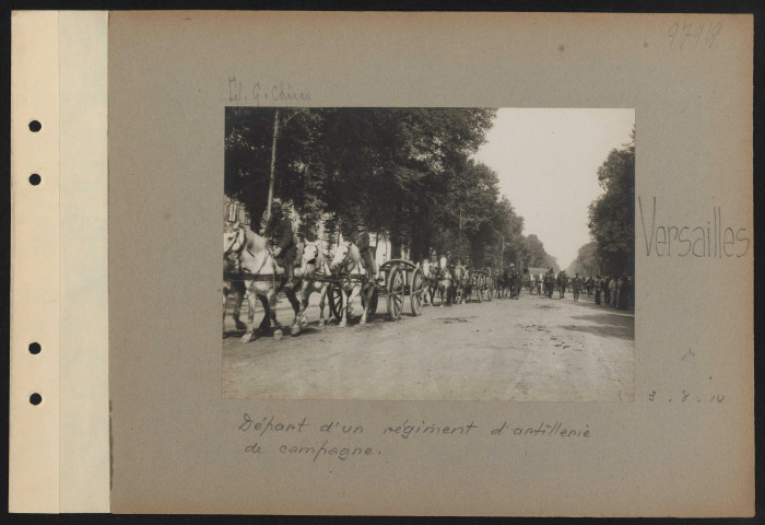 Versailles. Départ d'un régiment d'artillerie de campagne