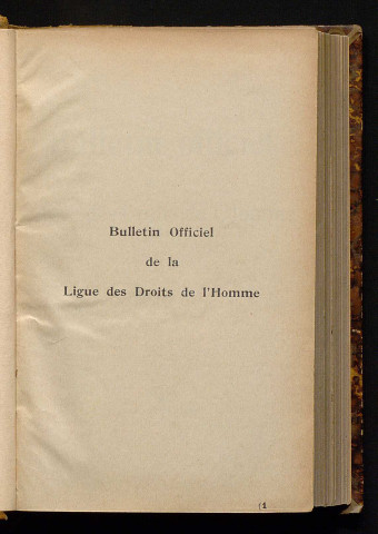 Janvier 1905 - Bulletin officiel de la Ligue des Droits de l'Homme