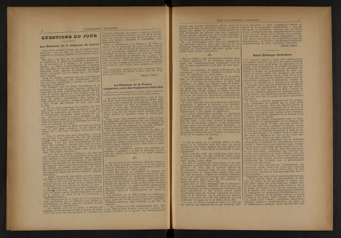 Année 1918 L'Economiste européen