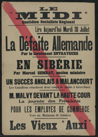 Le "Midi" : quotidien socialiste régional : lire aujourd'hui mardi 30 juillet