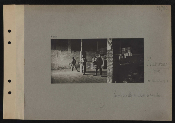 Frambois (près). La ferme des Abouts. Dépôt de torpilles