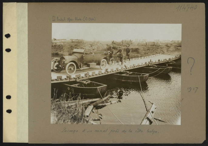 S.l. Passage d'un canal près de la côte belge