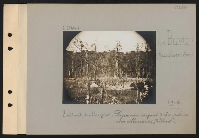 Ferme Le Buvier (près Fresnières). Saillant du Buvier. Pigeonnier servant d'observatoire aux allemands, détruit