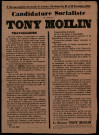 Candidature socialiste du Docteur Tony Moilin