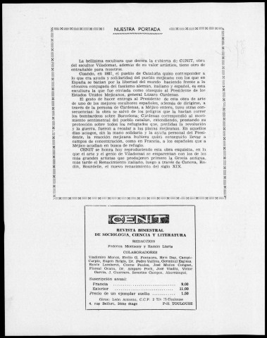 Cénit (1968 ; n° 180 - 185). Sous-Titre : Revista de sociología, ciencia y literatura