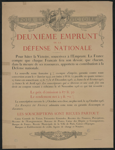 Pour la victoire : deuxième emprunt de la défense nationale