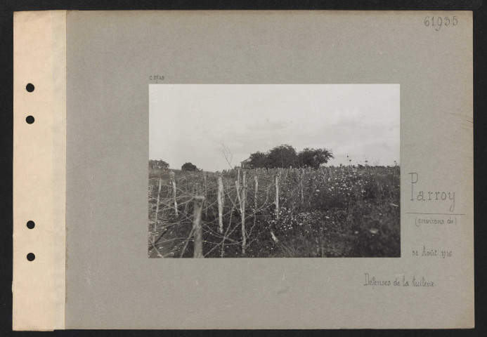 Parroy (environs de). Défenses de la tuilerie
