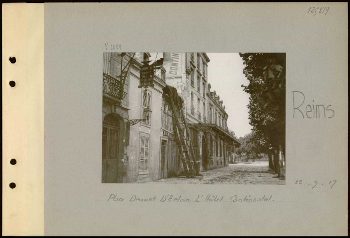 Reims. Place Drouet d'Erlon. L'hôtel Continental