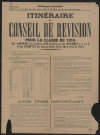 Itinéraire du Conseil de révision pour la classe de 1915