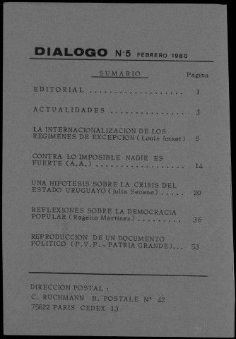 Diálogo (1980 : n° 5)
