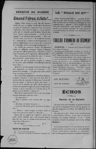 Le Poilu du 6-9 (1916-1918 : n°s 1-5; 7-17), Sous-Titre : Journal de Guerre du 69è de ligne