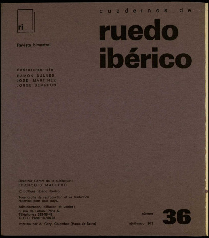 Cuadernos de Ruedo Ibérico (1972 : n° 36-40)